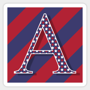 Old Glory Letter A Sticker